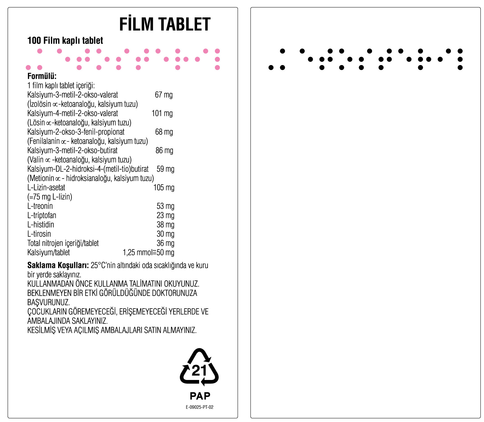 Braille-Etikett